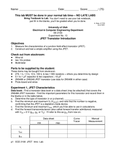 JFETs - Electrical and Computer Engineering