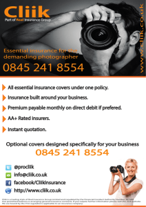 Optional covers designed specifically for your business All essential