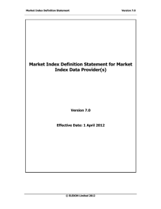 Market Index Definition Statement