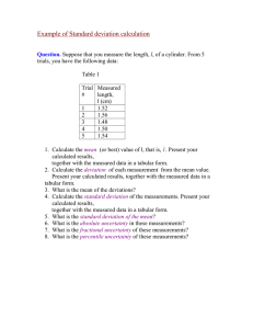 Example of Standard deviation calculation