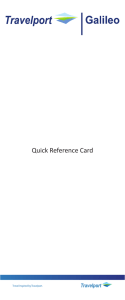 Quick Reference Card - Travelport Customer Portal