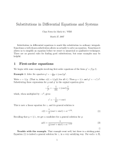 Substitutions in Differential Equations and Systems