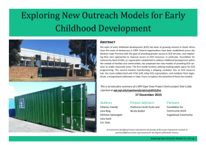 Exploring New Outreach Models for Early Childhood Development