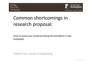 Common shortcomings in research proposal