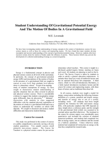 Student Understanding Of Gravitational Potential Energy And The