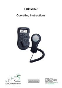 LUX Meter Operating instructions
