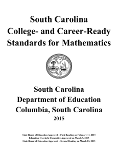 SCCCR Standards for Mathematics - South Carolina Department of