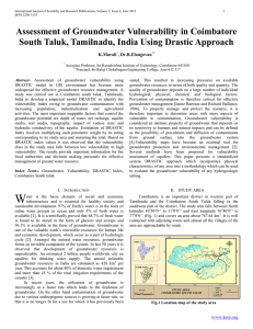 Assessment of Groundwater Vulnerability in Coimbatore South