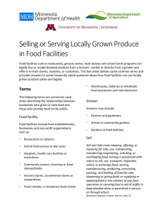 Serving Locally Grown Produce in Food Facilities