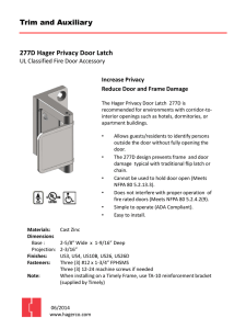 Trim and Auxiliary 277D Hager Privacy Door Latch