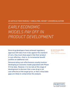 Early Economic modEls Pay off in Product dEvEloPmEnt