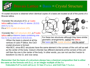 Bravais Lattice + Basis = Crystal Structure