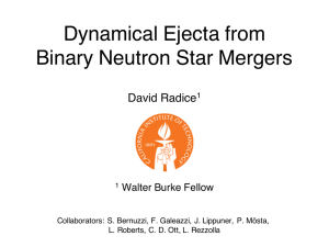 David Radice: Dynamical ejecta from binary neutron star mergers