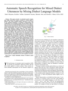 Automatic Speech Recognition for Mixed Dialect Utterances by