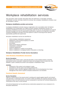 Workplace rehabilitation services