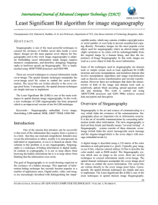 Least Significant Bit algorithm for image steganography
