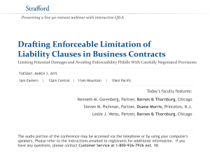 Drafting Enforceable Limitation of Liability Clauses in