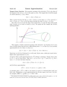 Ch 2.9 Linear Approximation