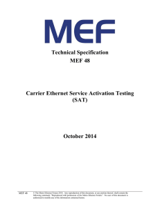 Carrier Ethernet Service Activation Testing (SAT)