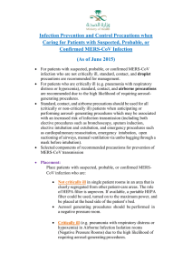 MOH Precautions for Novel Coronavirus (MERC-CoV)