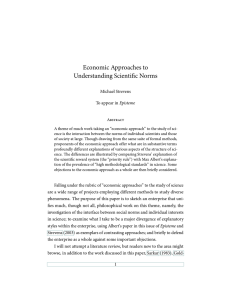 PDF version of "Economic Approaches to Understanding Scientific