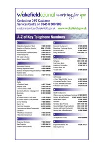A-Z of Key Telephone Numbers