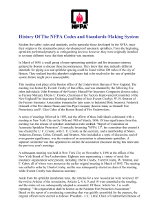 History Of The NFPA Codes and Standards