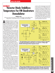 Varactor Diode Stabilizes Temperature For FM Quadrature