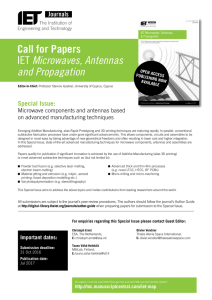 Call for Papers IET Microwaves, Antennas and Propagation