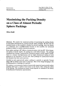 Maximizing the packing density on a class of almost periodic sphere