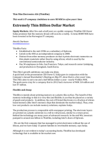 Extremely Thin Billion Dollar Market