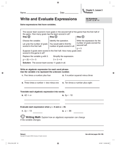 Write and Evaluate Expressions