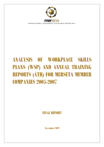 ANALYSIS OF WORKPLACE SKILLS PLANS (WSP) AND ANNUAL