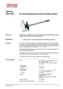 KFF-20… KFTF-20… Air duct temperature and humidity sensor