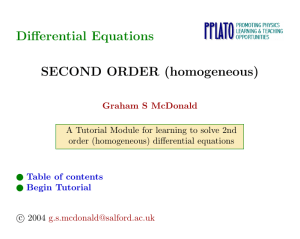 SECOND ORDER (homogeneous)
