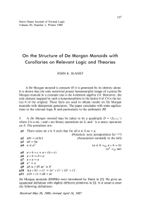 On the Structure of De Morgan Monoids with