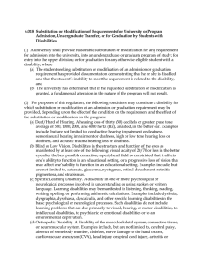 6.018 Substitution or Modification of Requirements for University or