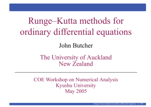 Runge–Kutta methods for ordinary differential equations