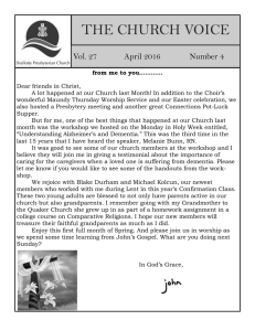 April 2016 Newsletter - Shallotte Presbyterian Church