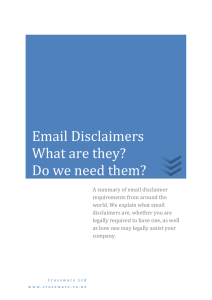 Email Disclaimers - Crossware Mail Signature