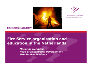 Fire Service organisation and education in the Netherlands