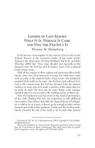 Lender of Last Resort: What It Is, Whence It Came, and Why