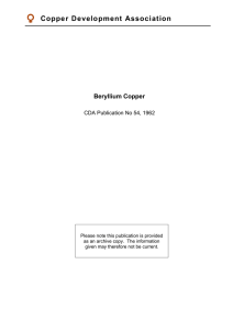 Pub 54 Beryllium Copper - Copper Development Association