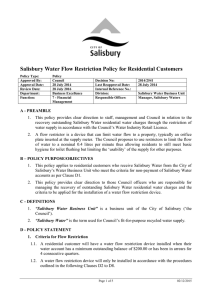 Salisbury Water Flow Restrictions for Residential