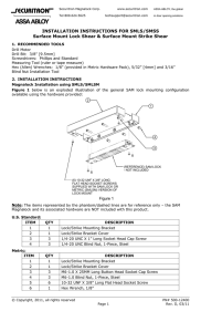 INSTALLATION INSTRUCTIONS FOR SMLS/SMSS Surface Mount
