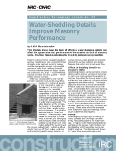 Water-Shedding Details Improve Masonry Performance