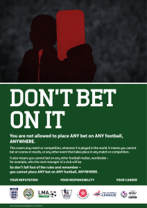 You are not allowed to place ANY bet on ANY football