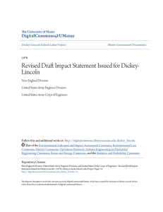 Revised Draft Impact Statement Issued for Dickey