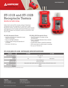 ST-101B and ST-102B Receptacle Testers Data Sheet