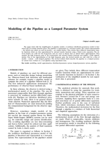 Modelling of the Pipeline as a Lumped Parameter System